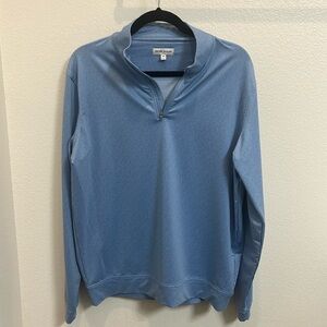 Peter Millar Golf 1/4 Zip Tight Pattern Print Golf Tools Light Blue Men’s Size M